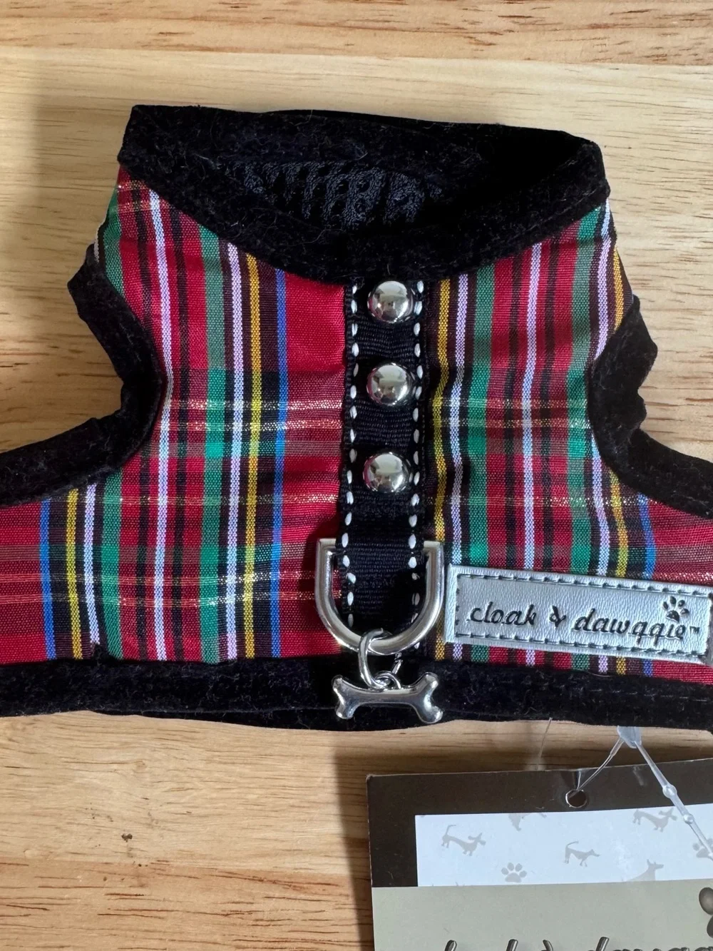 Cloak & Dawggie Teacup Holiday Tartan Dog Harness (up to 2 LBS - $39.95 retail)
